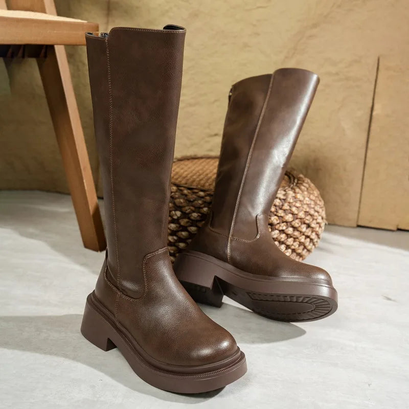 Botas Mujer Invierno Alto Tacón Rodilla