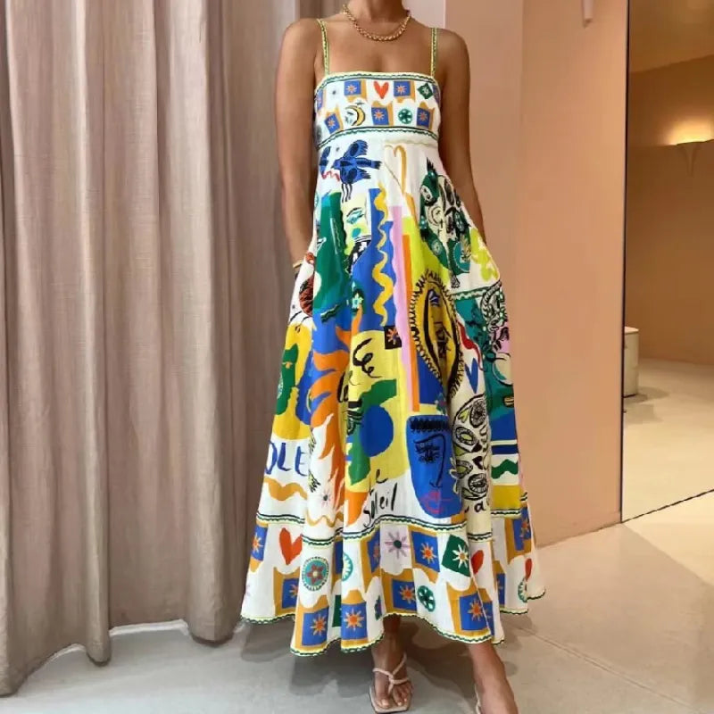 Vestido Estampado de Verano Divertido - Vestiria
