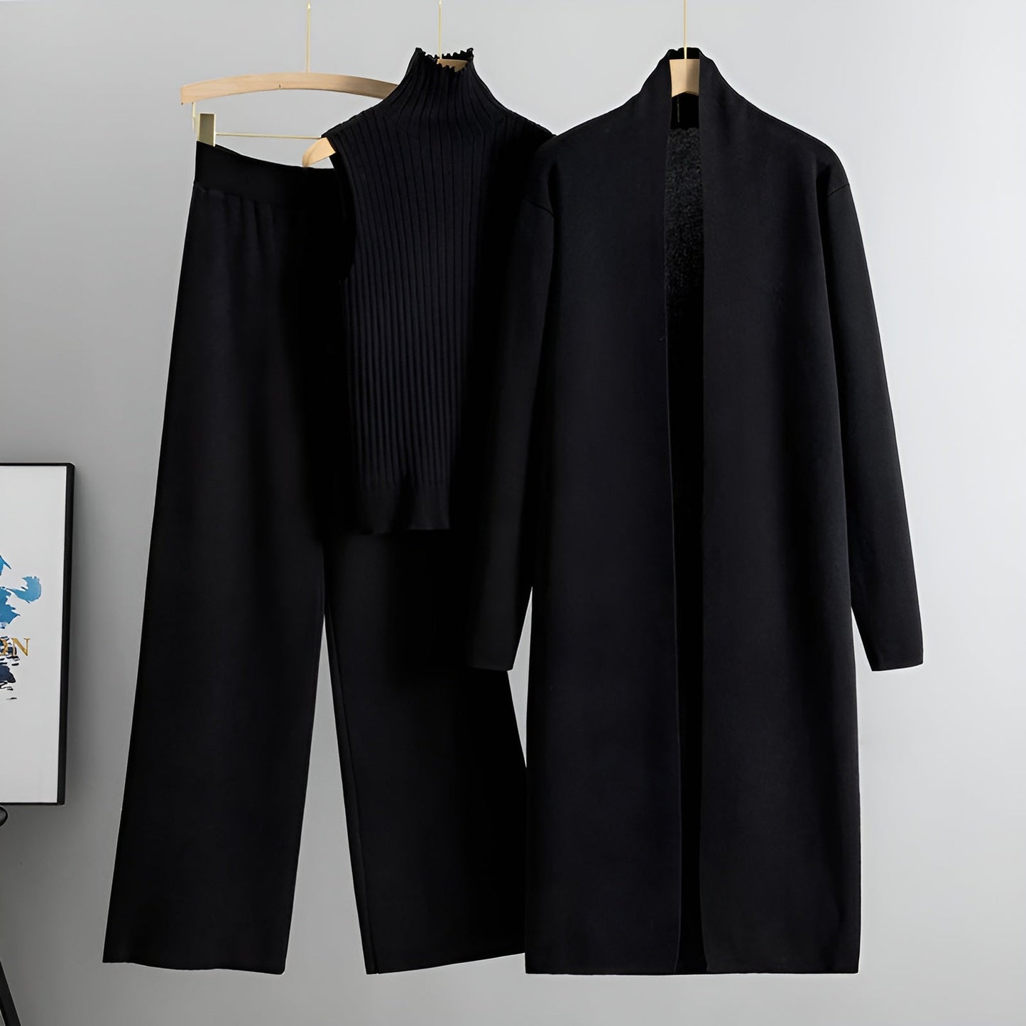 Conjunto Clásico de 3 Piezas Elegante Mujer