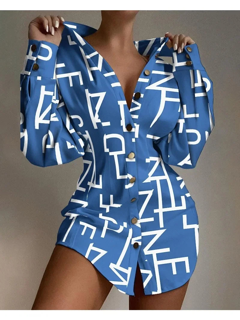 Vestido Camisero Estampado Floral con Botones Brillantes