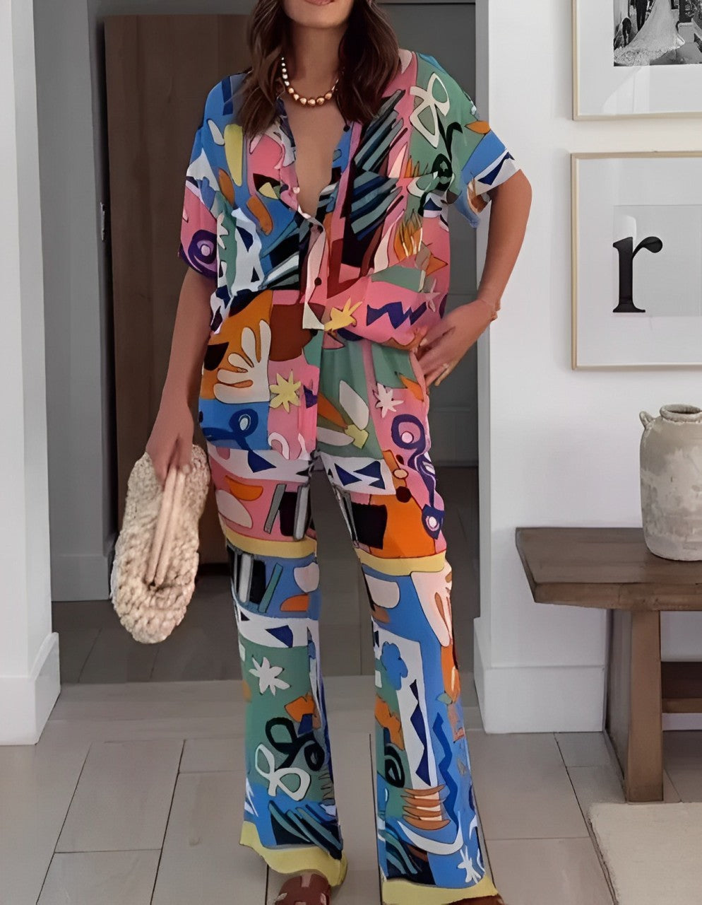 Conjunto Boho Estampado Vibrante - Vestiria