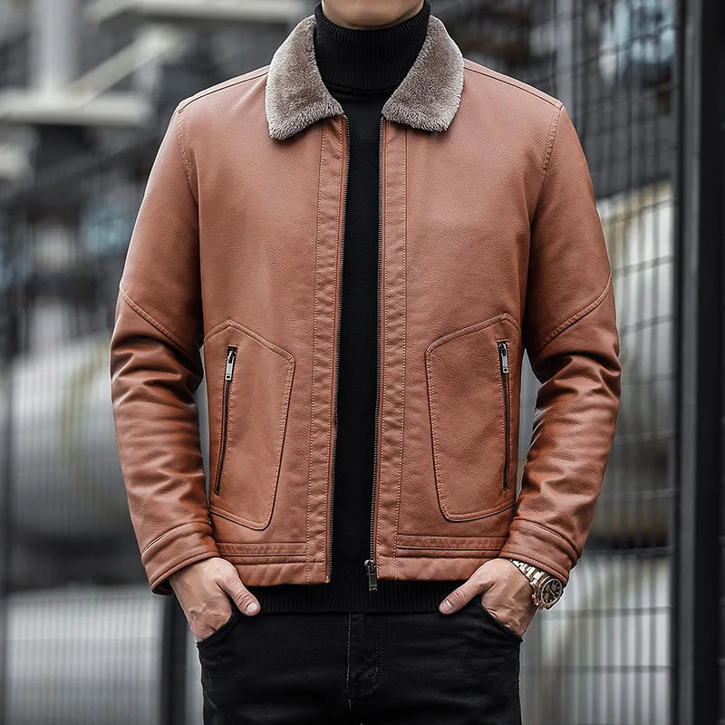 Chaqueta Cuero Hombre Estilo León