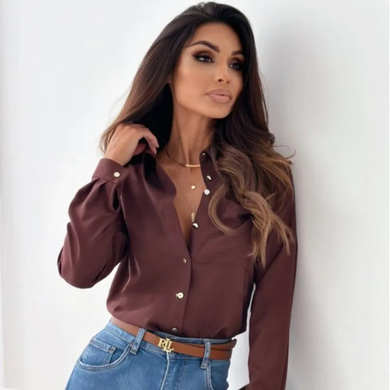 Blusa Ligera de Gasita con Mangas Largas