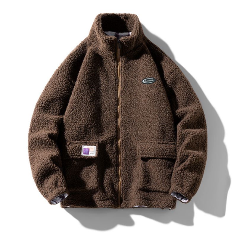 Chaqueta bomber peluda cálida mujer
