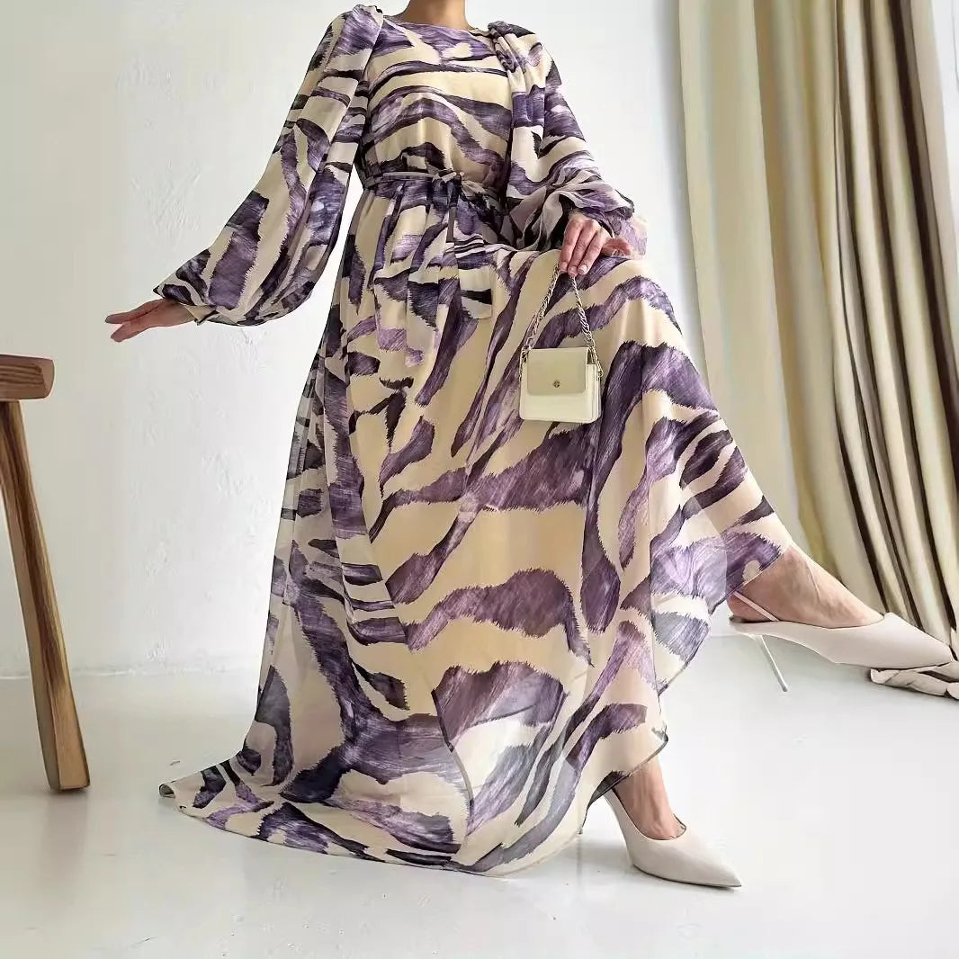 Vestido Kaftán Elegante Largo Mujer