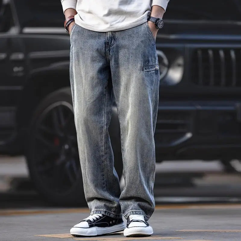 Pantalones Vaqueros Clásicos Hombre Relajados