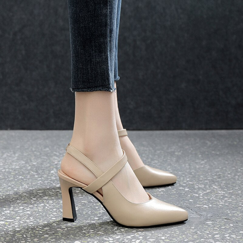 Sandalias Cuero Natural Cómodas