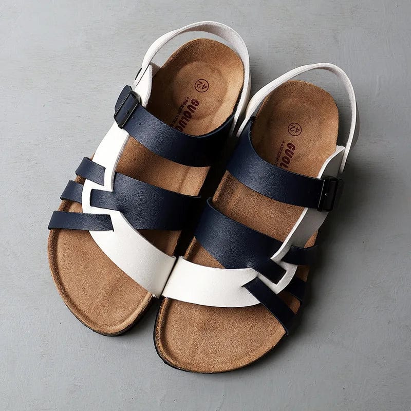 Sandalias de cuero para hombre con soporte de arco