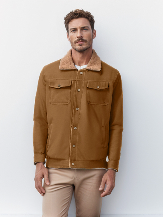 Chaqueta Hombre Cazadora Sherpa Abotonada