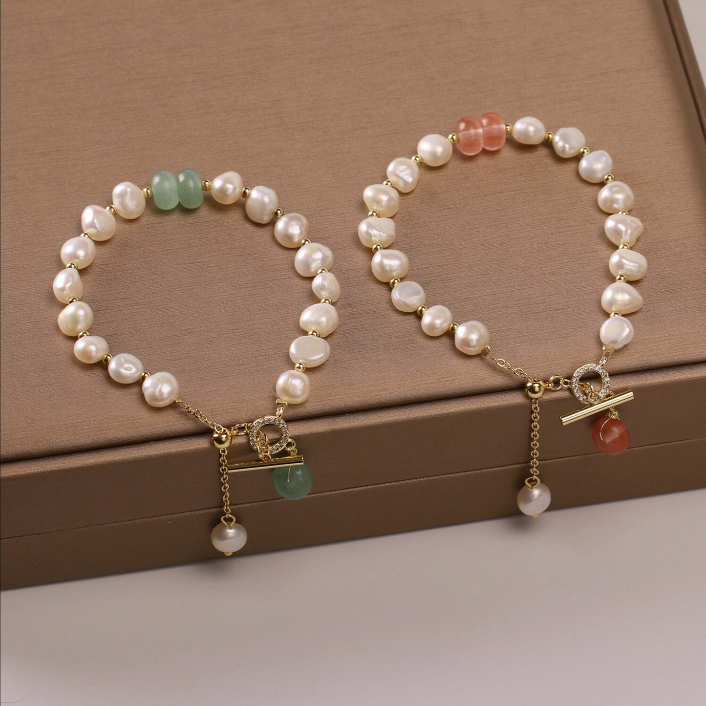 Pulsera de perlas frescas de moda