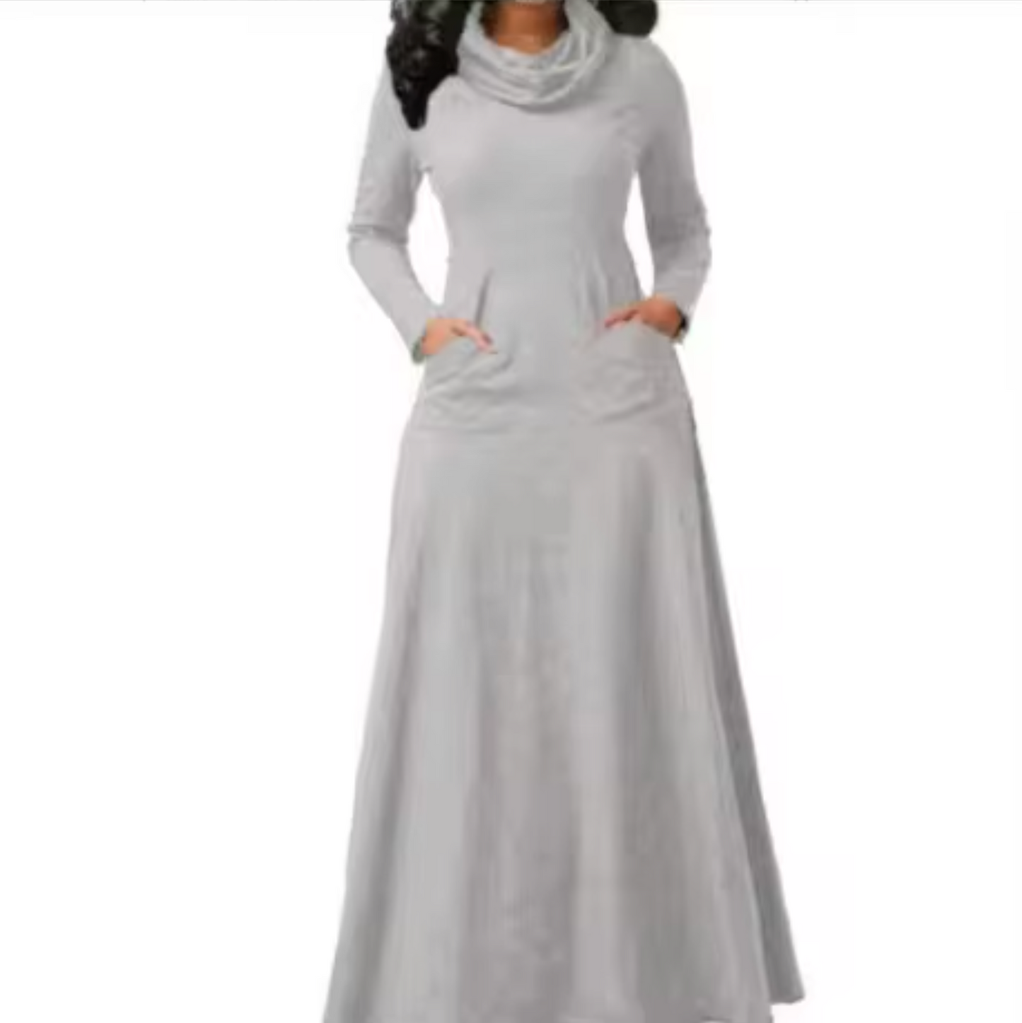 Vestido Maxi Mujer Escote Cascada Elegante