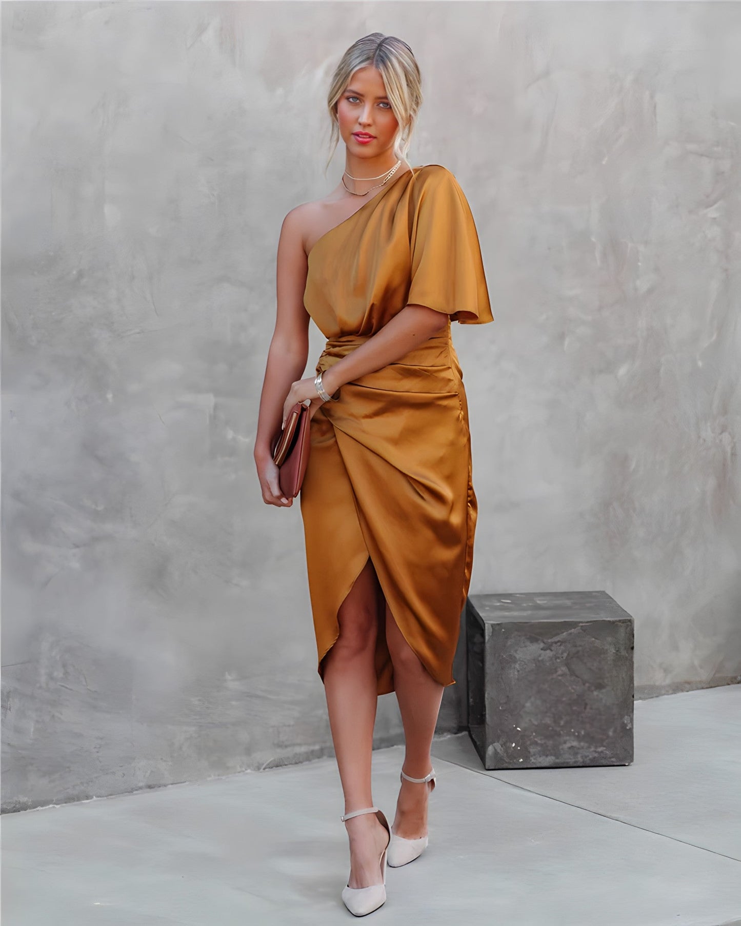 Vestido Fiesta Seda Lujoso Mujer