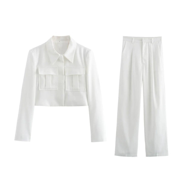 Chaquetilla y Pantalones Amplios Mujer Elegantes