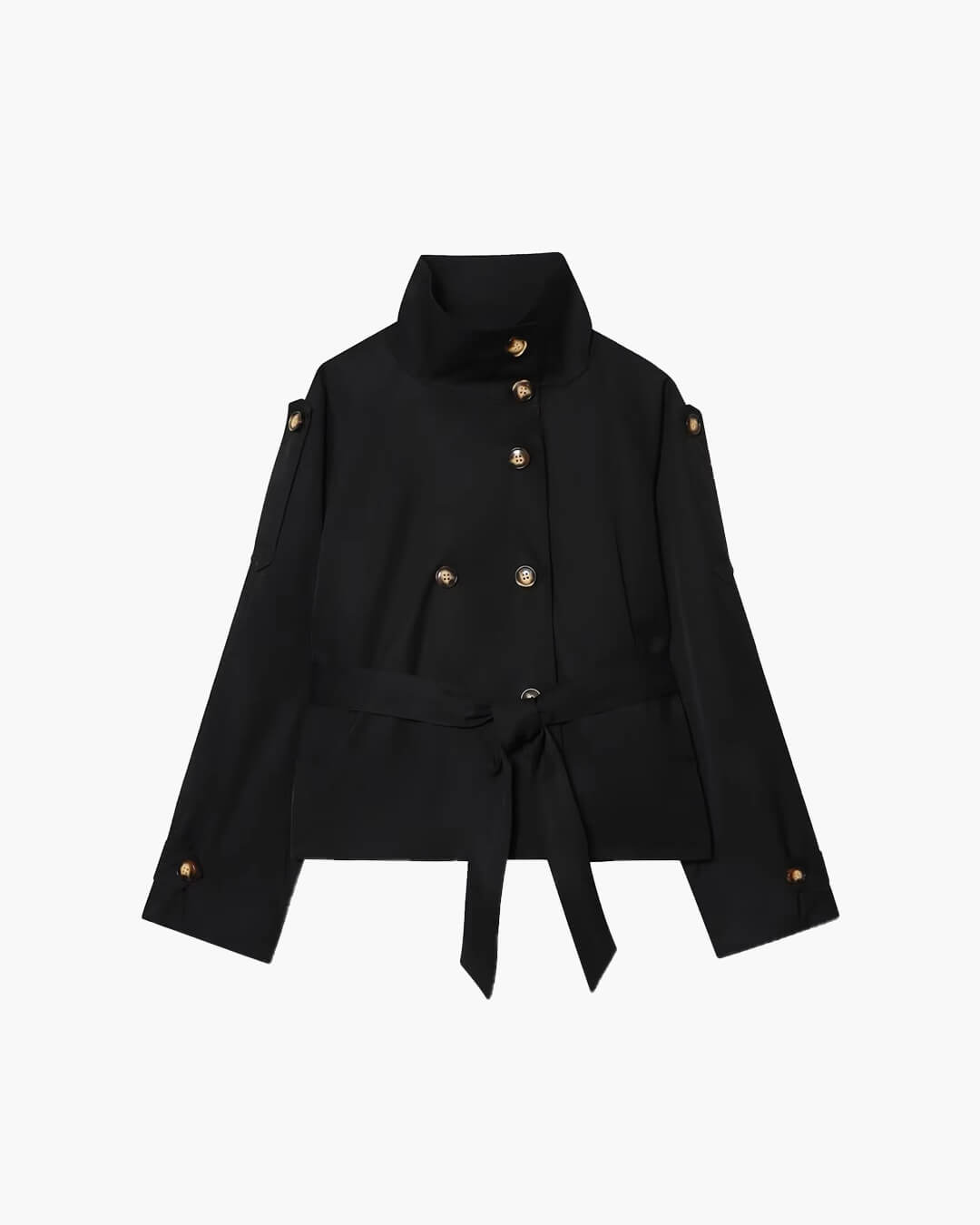 Gabardina Mujer Invierno Corte Corto Abotonada