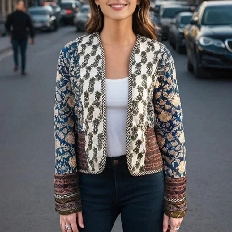 Chaquetón Acolchado Floral Reversible Mujer - Vestiria