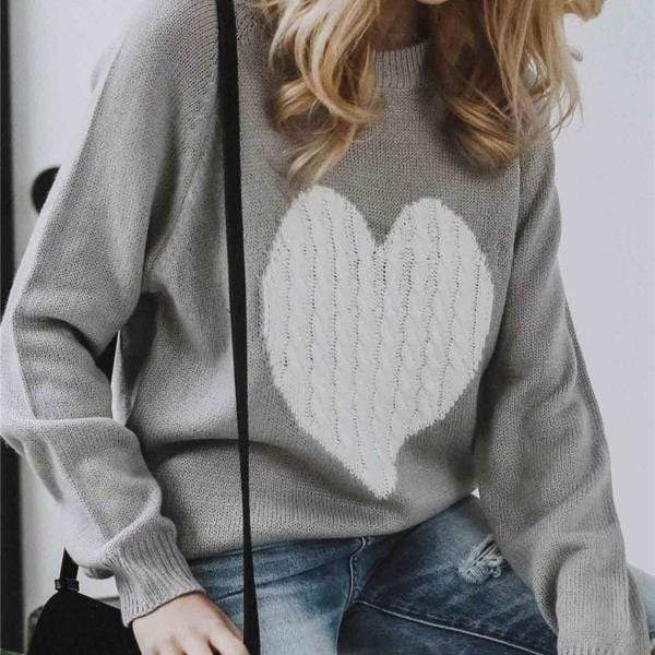 Sudadera mujer cuello redondo decoración corazón