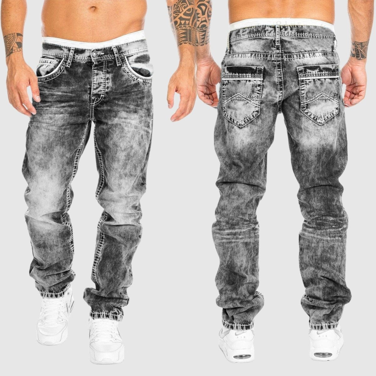Pantalones Vaqueros Hombre Desgastados Clásicos