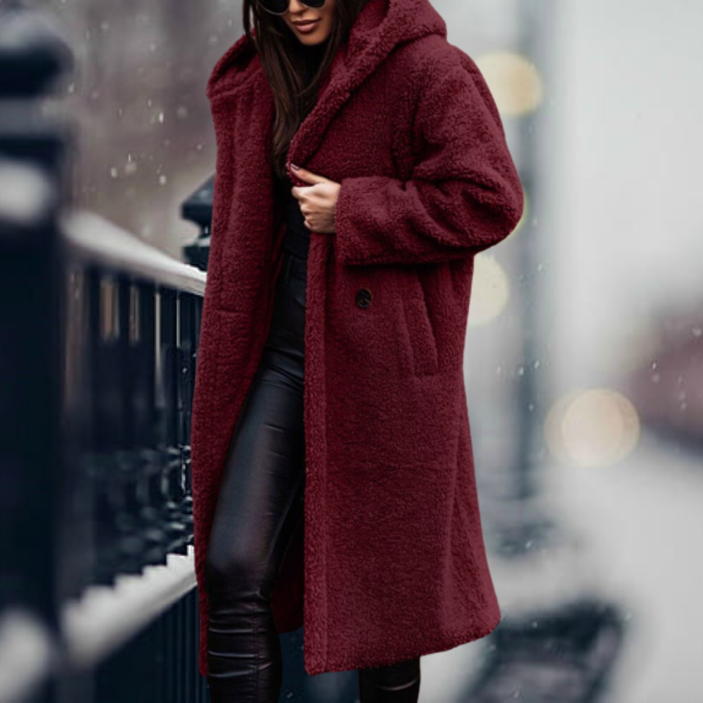 Abrigo Invierno Mujer Cálido y Elegante con Capucha
