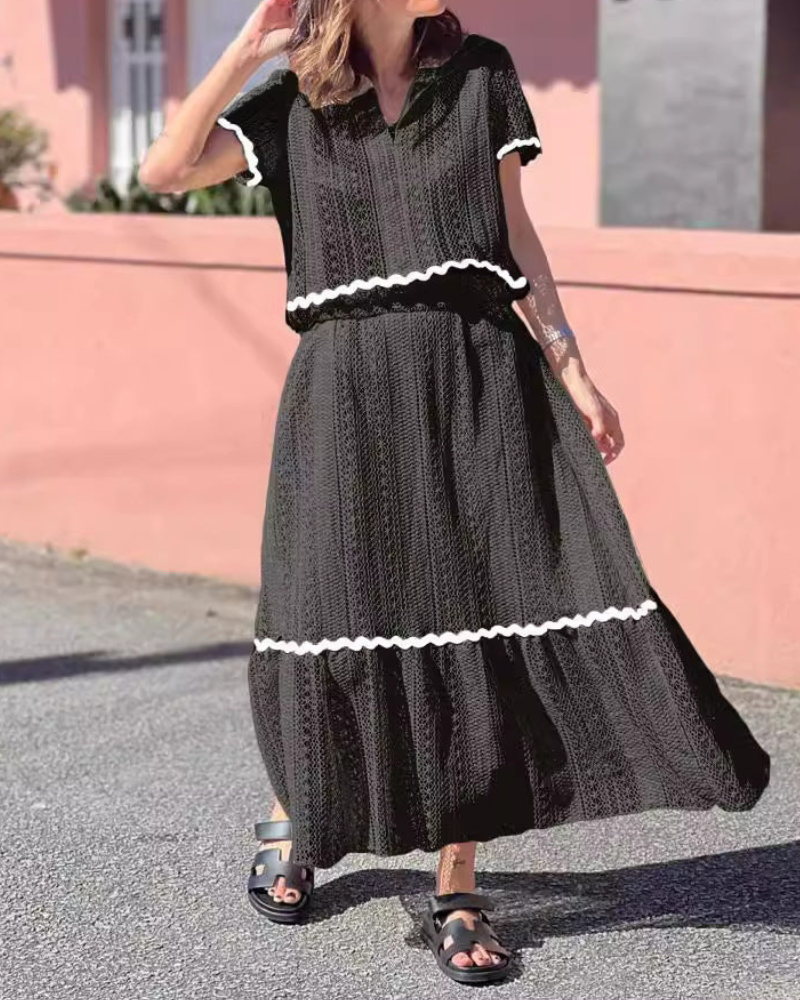Conjunto Falda y Top de Encaje Elegante Mujer
