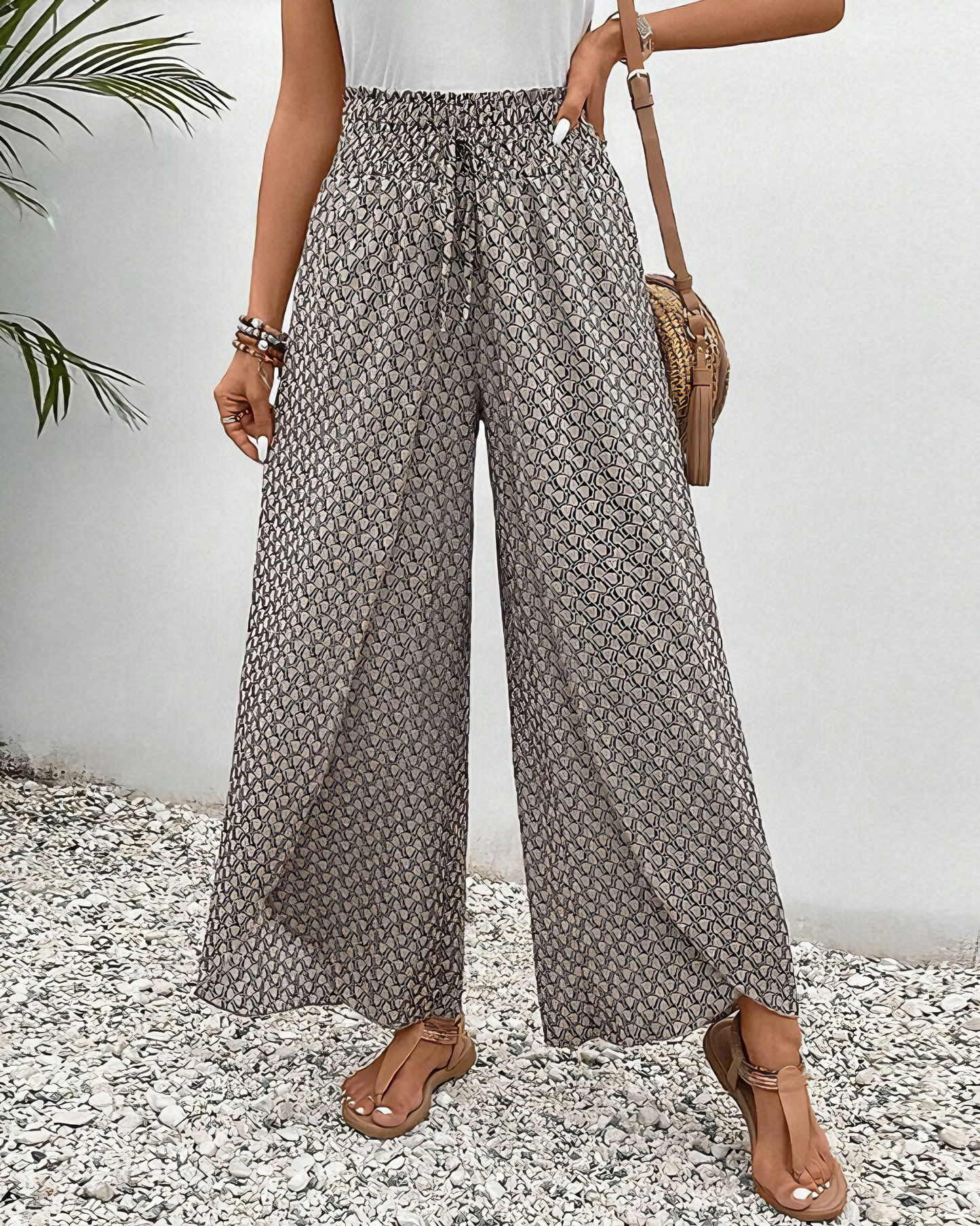Pantalón amplio cómodo con cintura elástica Sahara - Vestiria