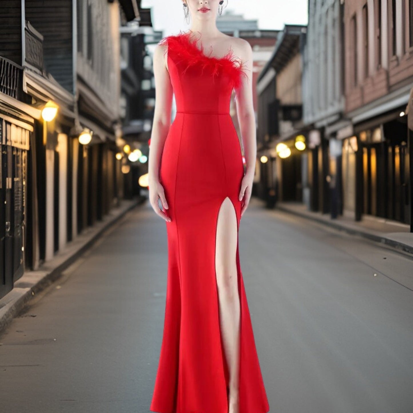 Vestido Noche Satén Elegante