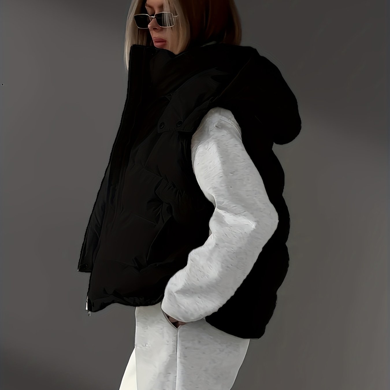 Chaleco Mujer Cremallera Escote Pico Moda