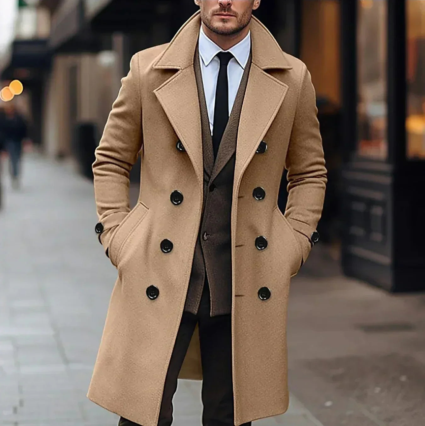 Abrigo de Lana Hombre Invierno Cálido