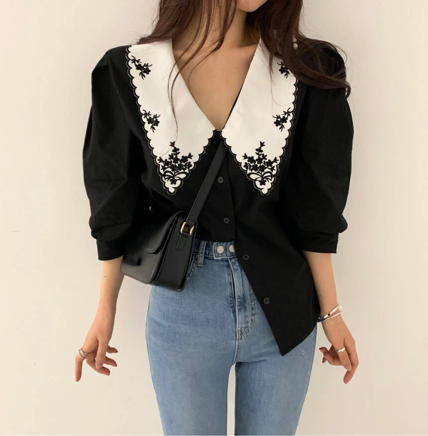 Blusa Mujer Elegante con Bordados