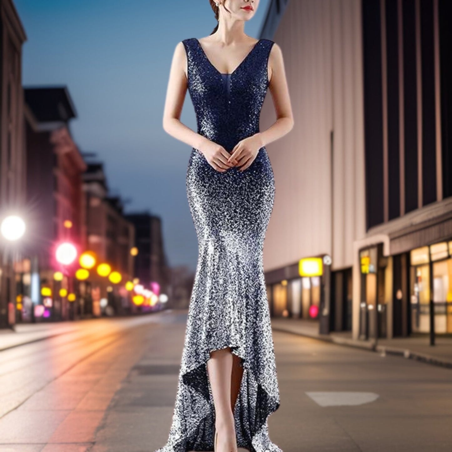 Vestido ajustado de tela premium