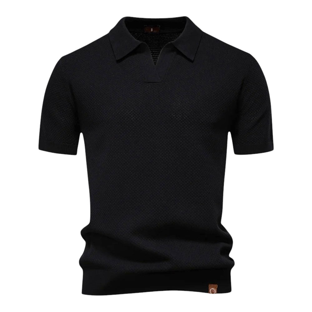 Polo Hombre Texturizado Cuello Abierto Casual