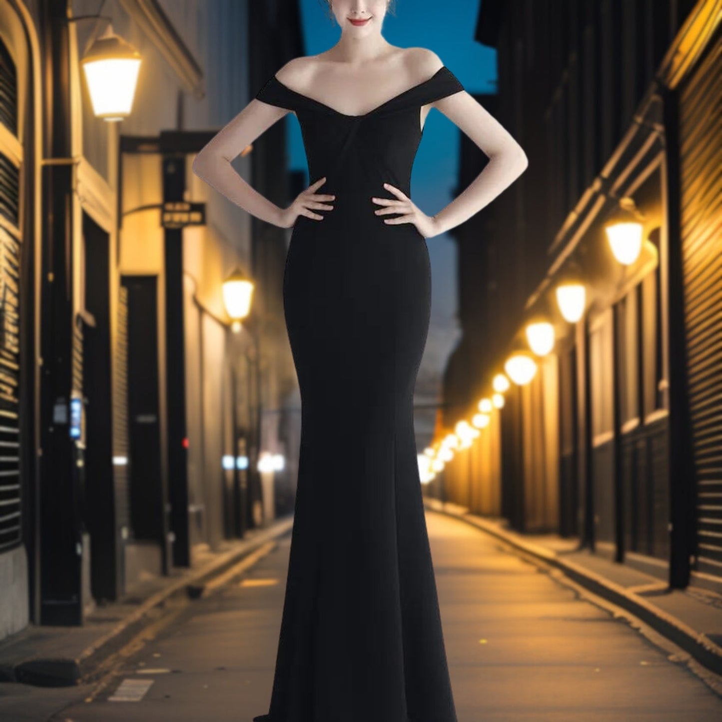 Vestido Noche Satén Elegante Mujer