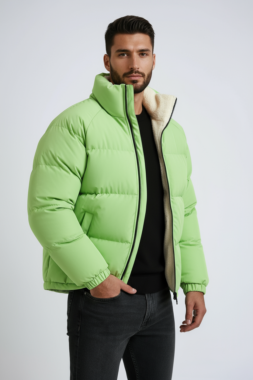 Chaquetón de invierno abrigado con forro polar hombre