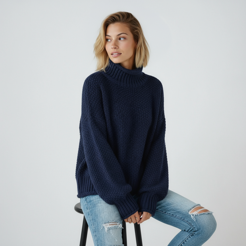 Sudadera mujer cuello alto manga larga EVYNA