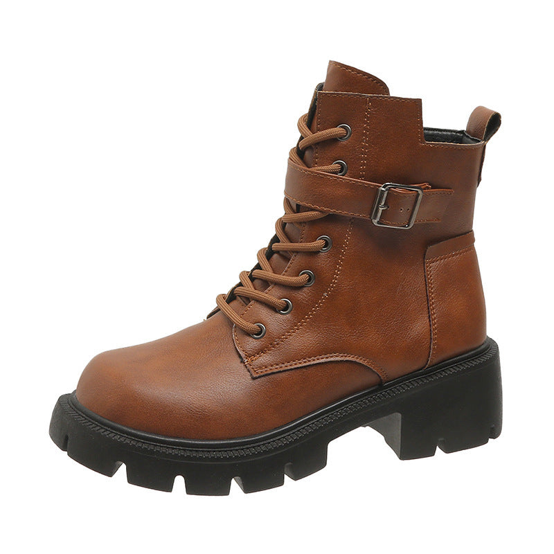 Botas Mujer Altas Tacón Grueso Militar