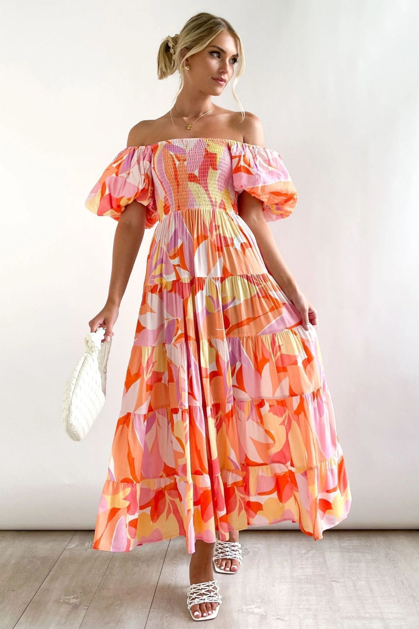 Vestido Boho Estampado con Mangas Voladas - Vestiria