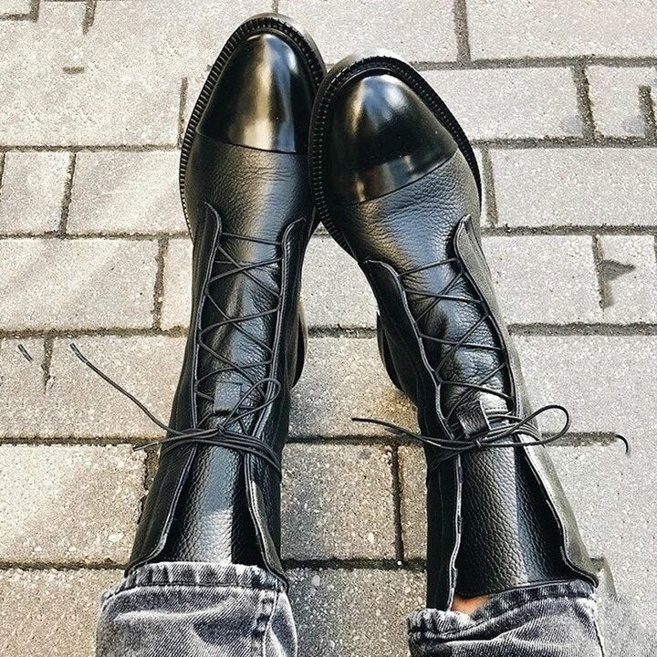 Botas Cuero Mujer Invierno Calientes - Vestiria
