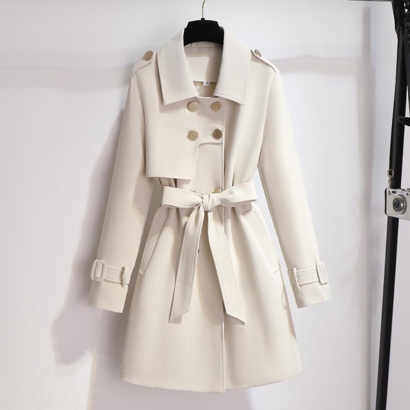 Abrigo Trench Invierno Mujer Elegante Cinturón - Vestiria