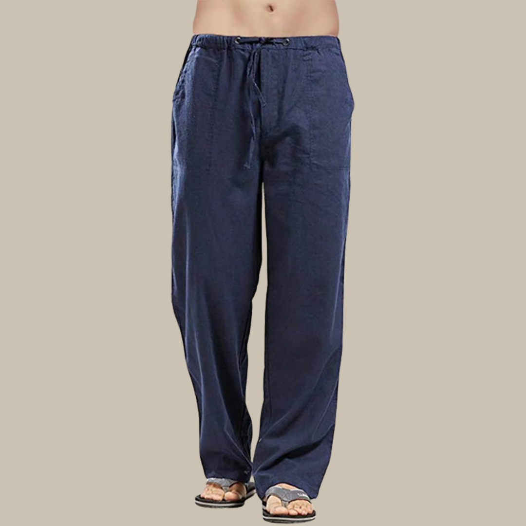 Pantalones de playa ligeros de lino para hombre