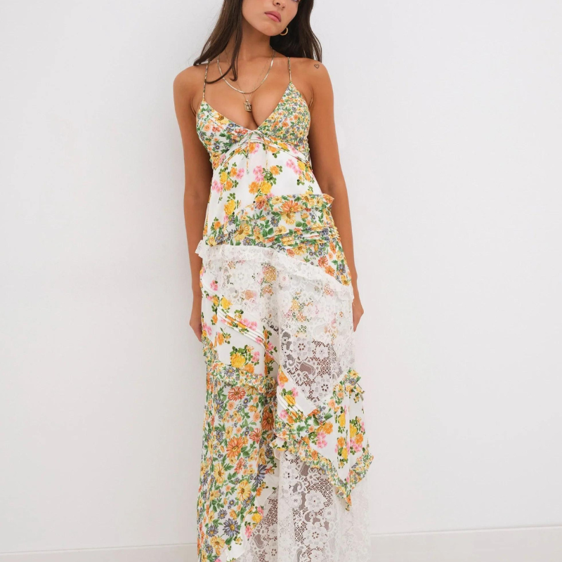 Vestido Maxi Florales Estilo Boho - Vestiria