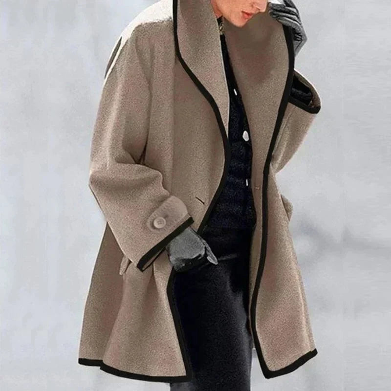 Chaqueta Oversize Mujer con Ribetes Coloridos