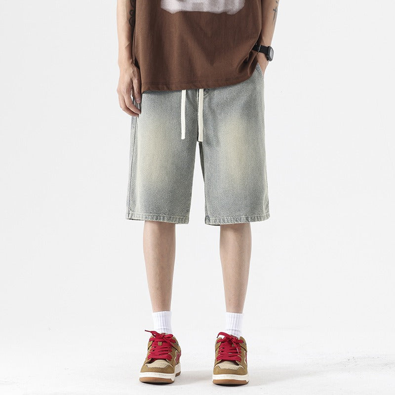 Pantalones cortos vaqueros holgados moda hombre