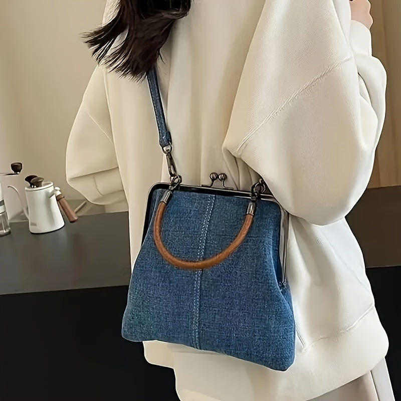 Bolso Bandolera Mujer Azul Jeans Estilo Urbano