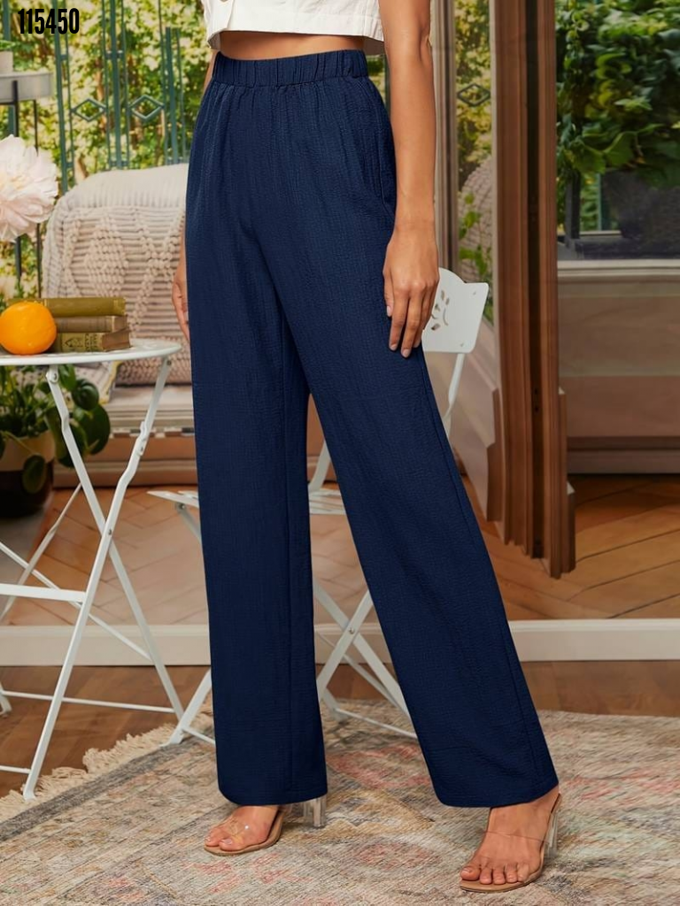 Pantalón Recto Cómodo Cintura Elástica