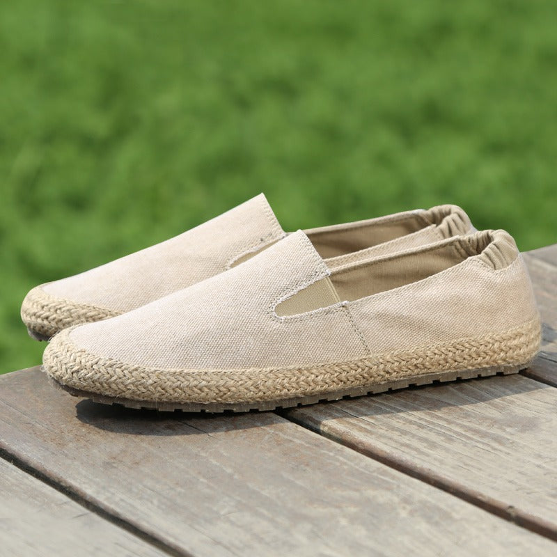 Alpargatas Hombre Lona Fresca con Suela de Yute Natural