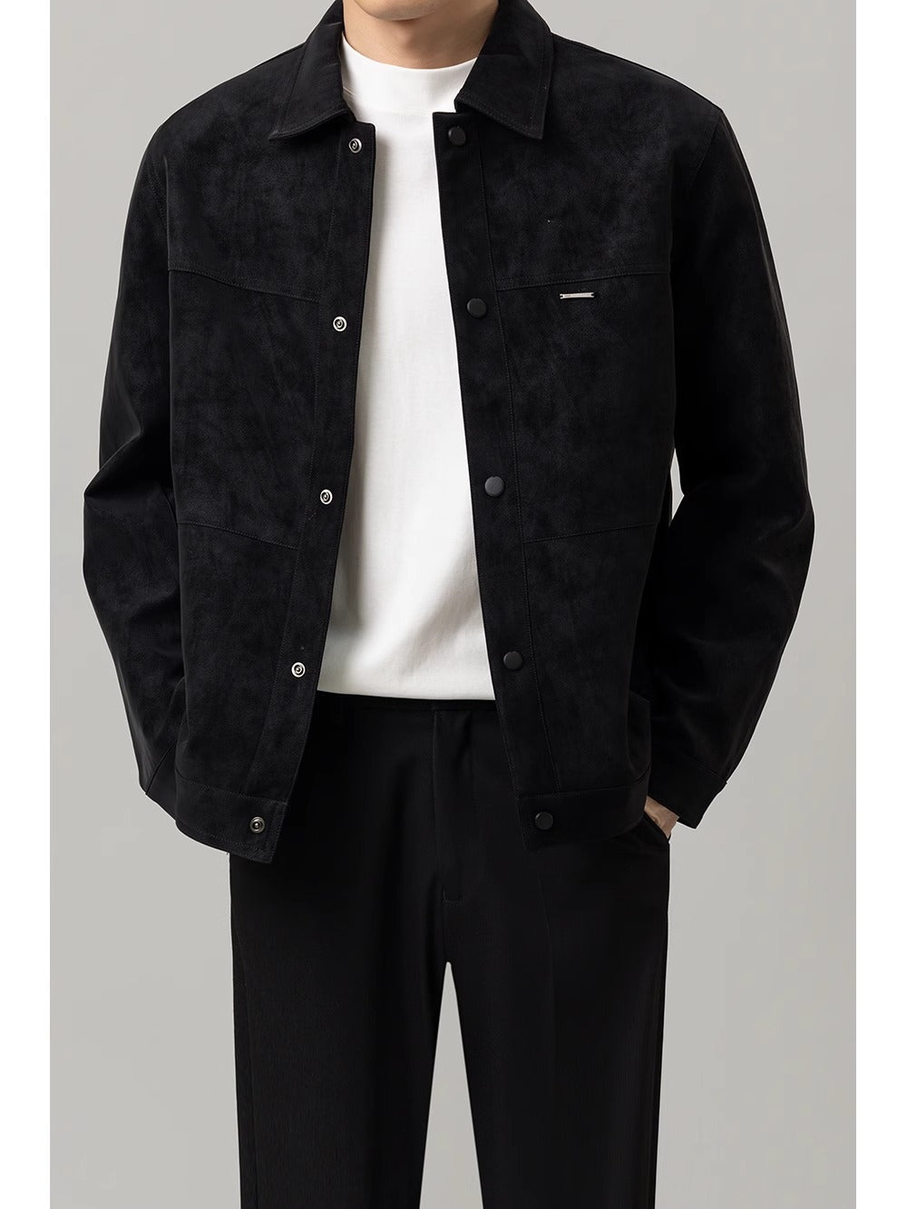 Chaqueta Hombre Piel Sintética Elegante