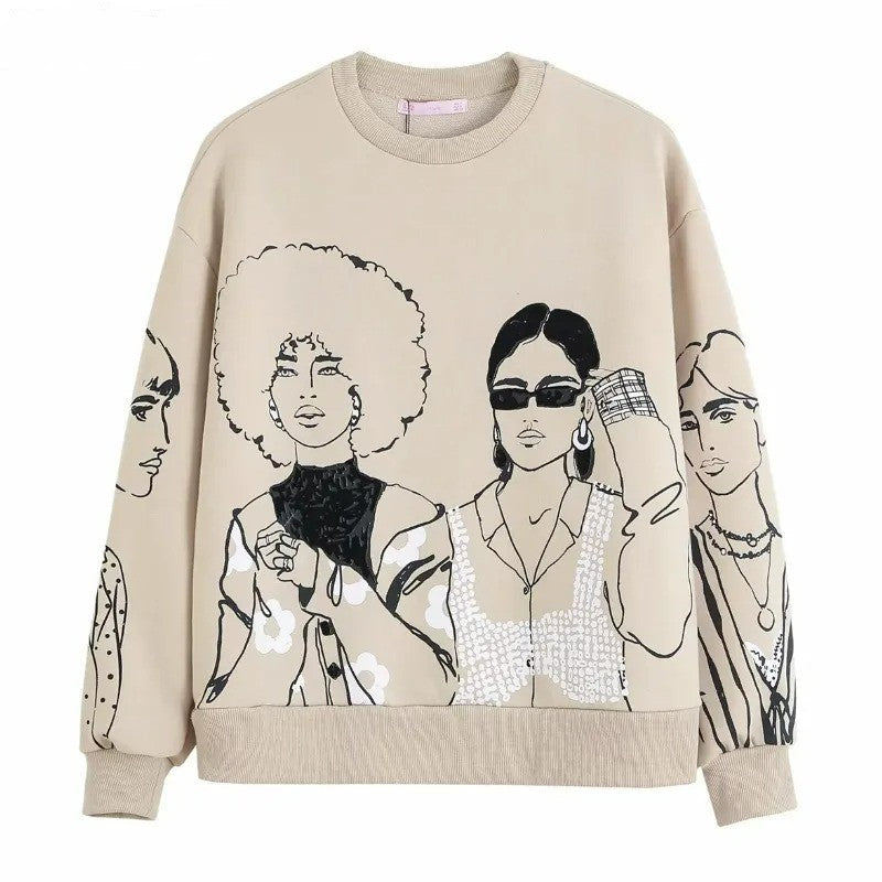 Sudaderas anchas con estampado casual
