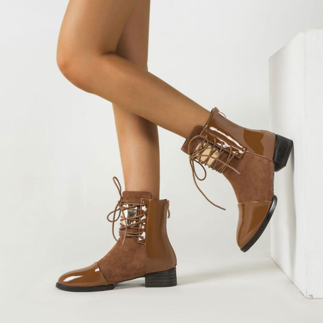 Botines Mujer Piel Sintética Brillantes - Vestiria