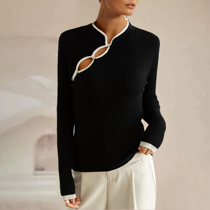 Top de Punto Elegante con Escote para Mujer