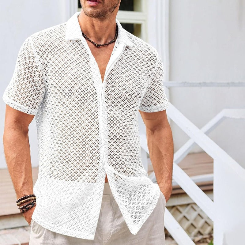Camisa Hombre Manga Corta Estilo Verano
