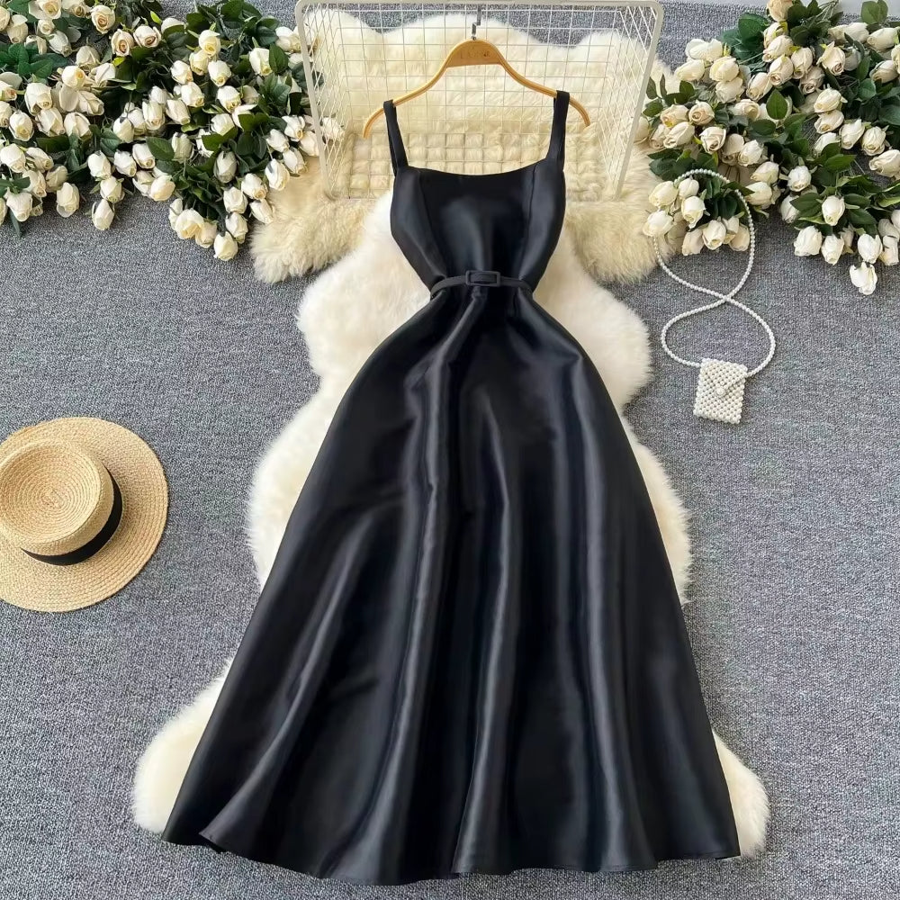 Vestido Elegante Mujer Sin Mangas Estilo Clásico